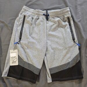 Marx & Dutch Mens Tech Fleece Colorblock Shorts Gray Black 176305A-GR Size M NWT